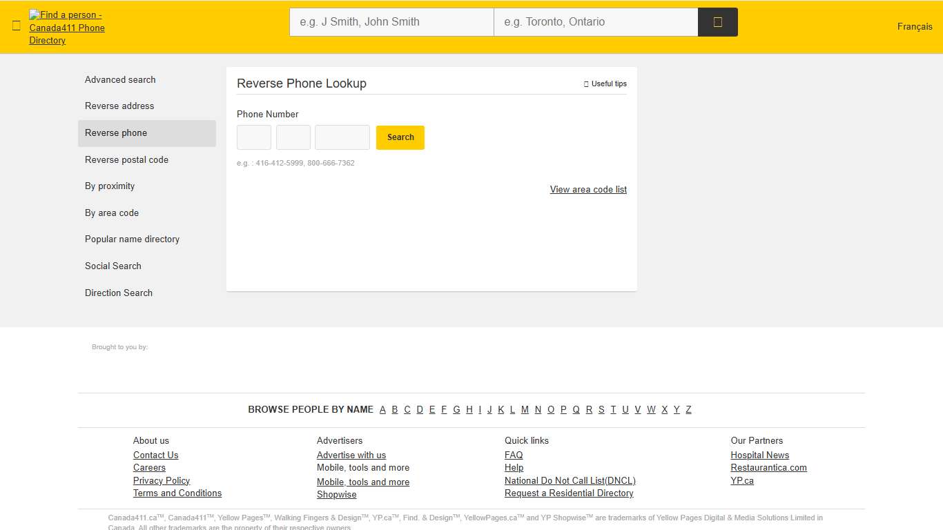 Reverse Phone Number Lookup - Canadian People Search | Canada 411 People Finder